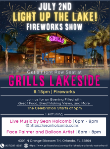 Light Up the Lake Fireworks @ Grills Lakeside